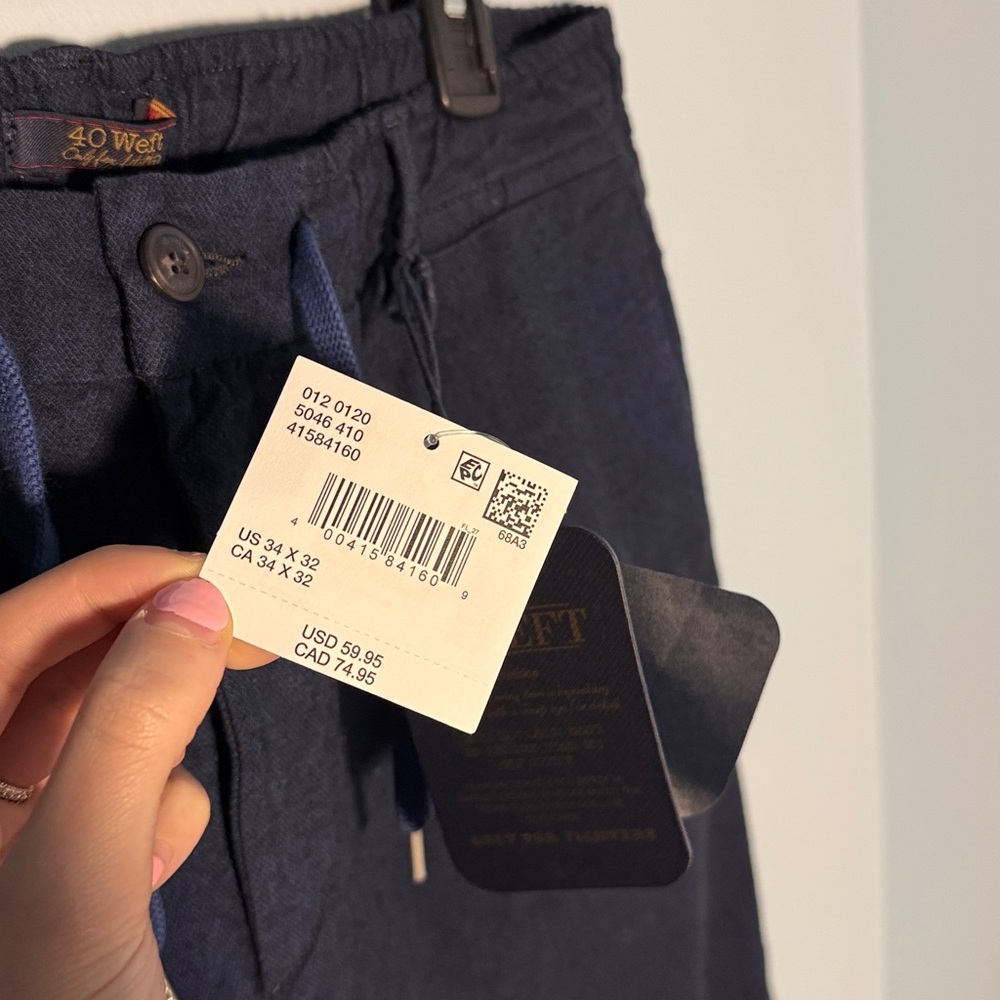 40weft Dark Blue Chinos - Picture 3 of 4
